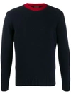 Altea Contrast Neck Jumper In Blue