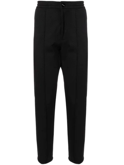 Giorgio Armani Slim Textured Trousers In Black
