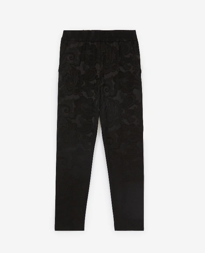 The Kooples Cashmere Printed Black Trousers With Strips