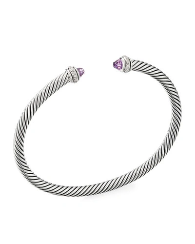 David Yurman 18kt Yellow Gold And Sterling Silver Cable Classics Pearl Bracelet In Amethyst