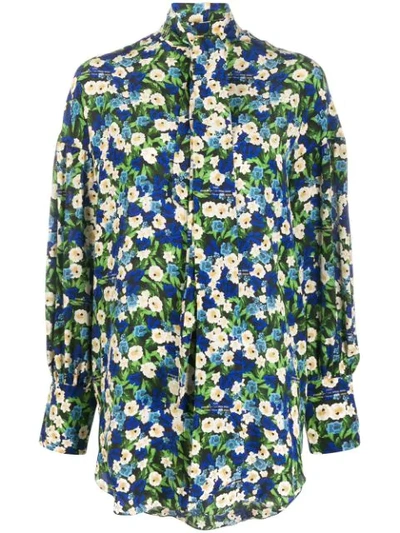 Rokh Floral Print Silk Shirt In 1014 Floral