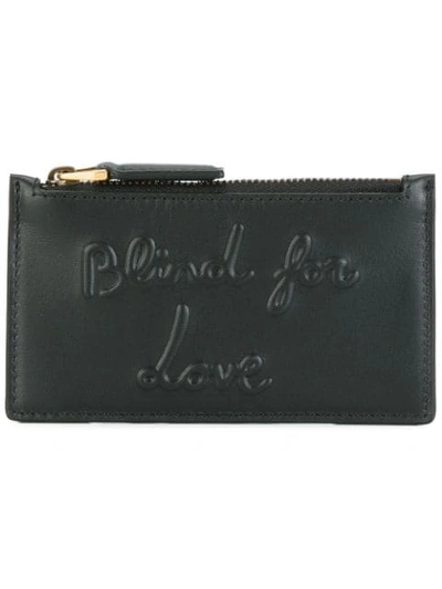 Gucci Blind For Love Embossed Leather Cardholder In Black