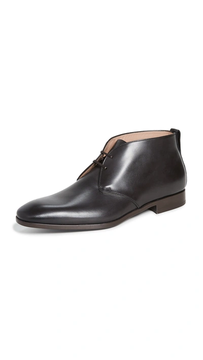 Ferragamo Men's Teodor Burnished Leather Chukka Boots In Brown