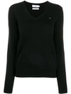 Calvin Klein Geo-stitched V-neck Sweater In Black