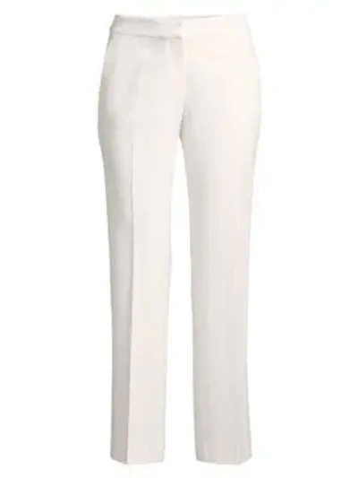 Lafayette 148 Manhattan Double-face Flare Ankle Pants In Cloud