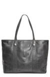 Frye Melissa Traveler Leather Tote In Carbon