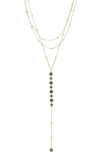 Ettika Triple Layer Y-necklace In Black