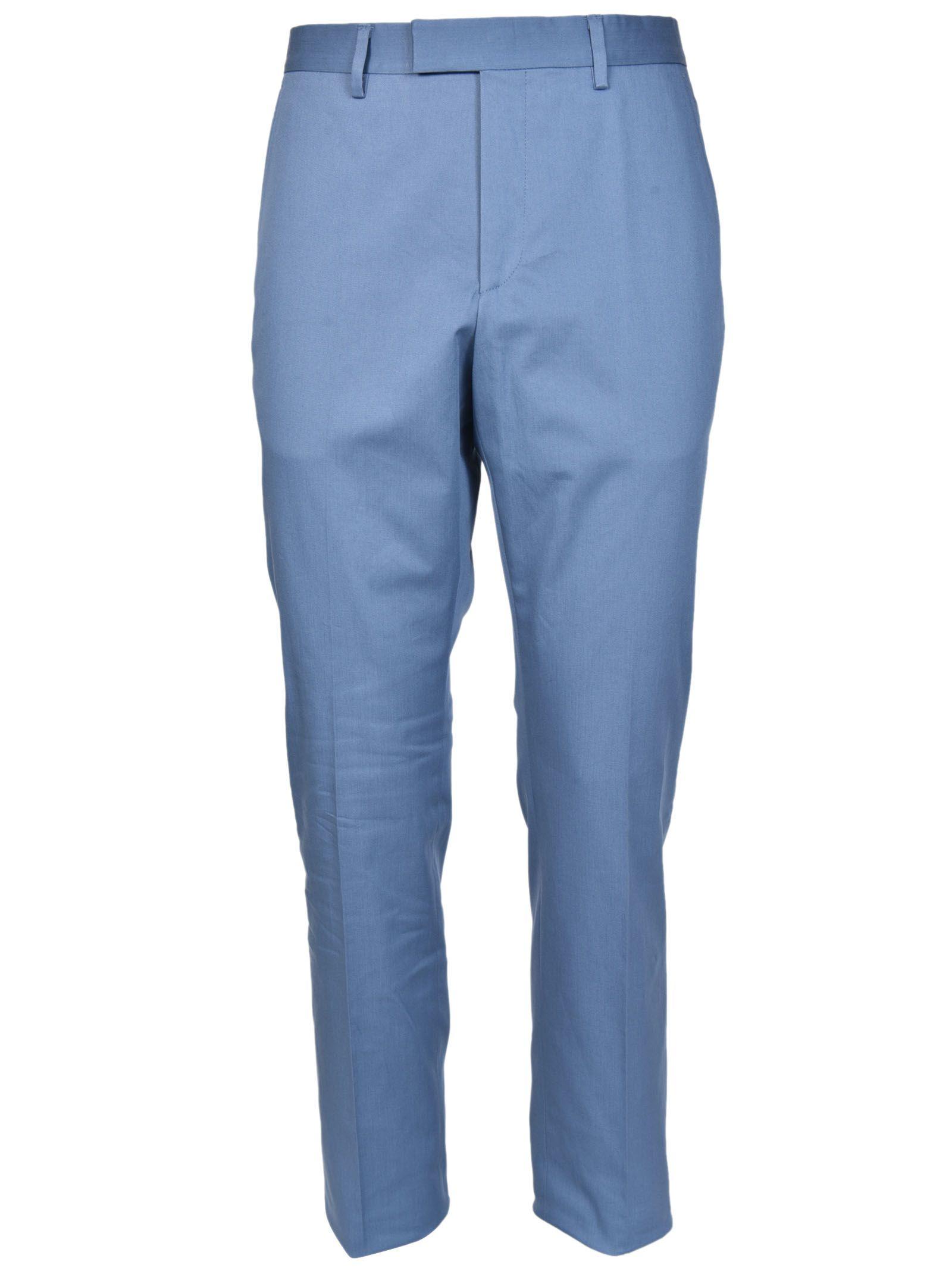 Gucci Stretch Gabardine Trousers In Azzurro | ModeSens