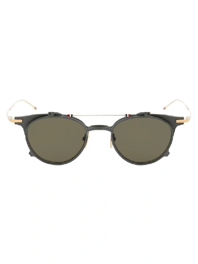 Thom Browne Sunglasses In Black Iron/white Gold