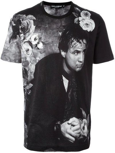 Dolce & Gabbana Marlon Brando Print T-shirt In Brando+fiori | ModeSens