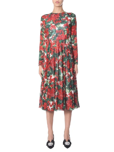Dolce & Gabbana Dress With Portofino Print In Rosso