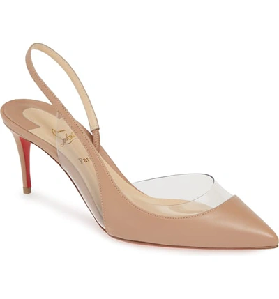 Christian Louboutin Optisexy Pvc & Leather Slingback Pumps In Nude