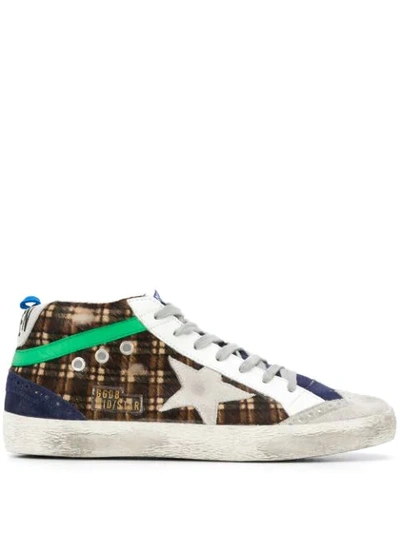 Golden Goose Mid Star Mid-top Leather And Calf-hair Trainers In Brown