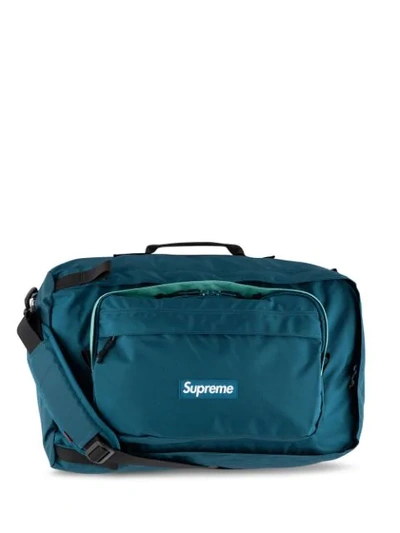 Supreme Logo Duffle Bag In Blue