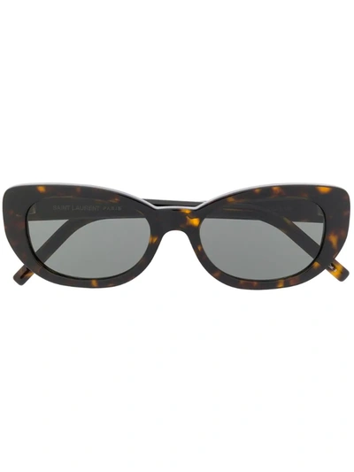 Saint Laurent Sl316 Betty Rounded Sunglasses In Brown