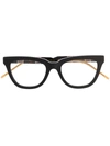Gucci Interlocking Gg Rectangular-frame Glasses In Black