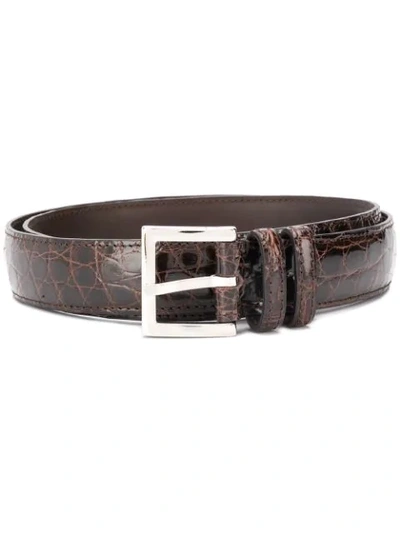 Orciani Caiman Leather Belt In Brown
