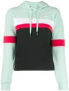 Fila Colour-block Hooded Sweatshirt In Green