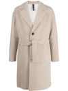 Hevo Single-breasted Belted Coat In 2432