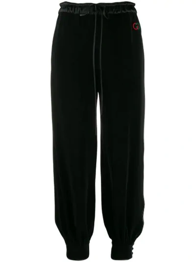 Gucci Tapered Wide-leg Trousers In Black