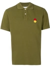 Ami Alexandre Mattiussi Short Sleeved Polo Shirt Smiley Patch In Green
