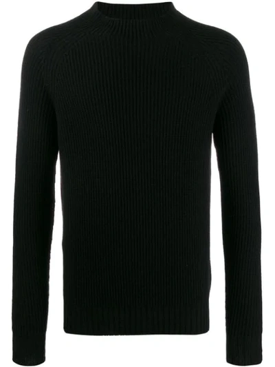 Aspesi Long Sleeve Knit Jumper In Black