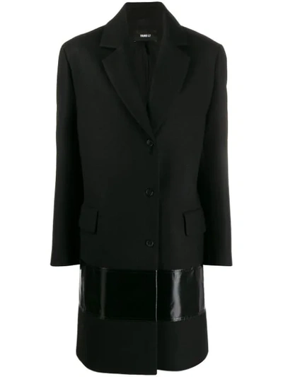 Yang Li Contrast Panel Single-breasted Coat In Black