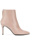 Albano Pointed Ankle Boots In Vitello Beige