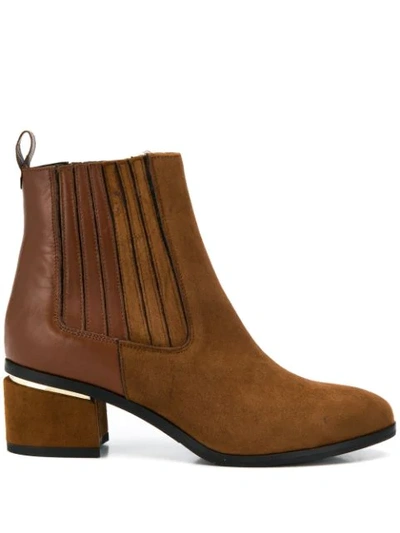 Albano Block-heel Ankle Boots In Brown