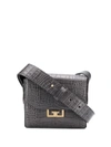Givenchy Crocodile-effect Shoulder Bag In Grey