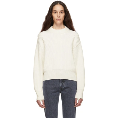 Helmut Lang Balloon Sleeve Knitted Jumper In Ivory