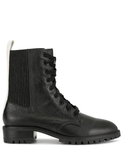 Senso Jackson Leather Combat Boots In Black