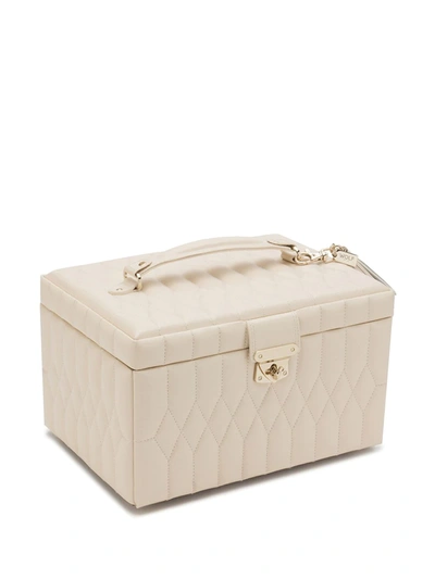 Wolf Quilted Jewellery Box In Neutrals