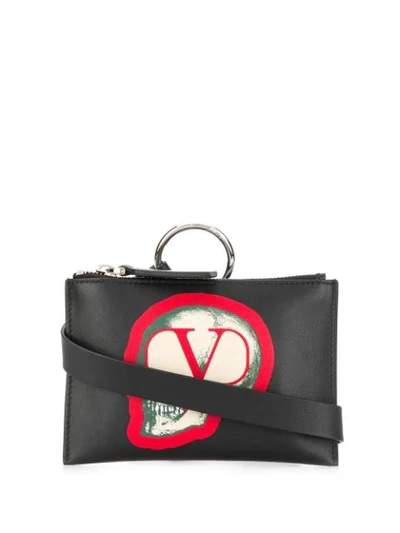 Valentino Garavani X Undercover Go Skull Pouch In Black