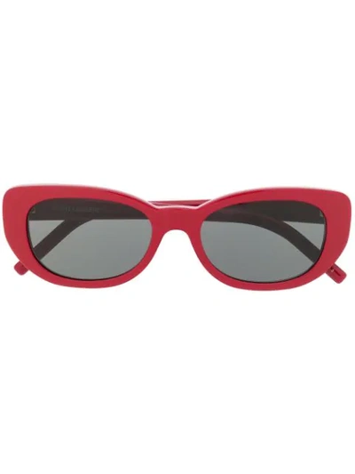 Saint Laurent Sl316 Betty Rounded Sunglasses In Red Red Grey