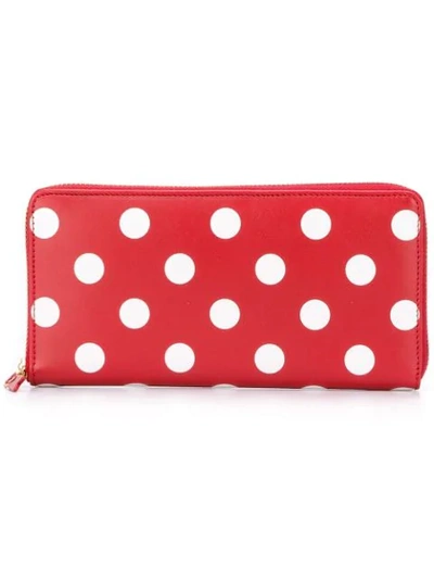 Comme Des Garçons Polka Dot Pattern Wallet In Red