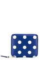 Comme Des Garçons Polka Dot Pattern Wallet In Blue