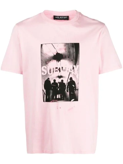 Neil Barrett Photographic Jersey T-shirt In Pink