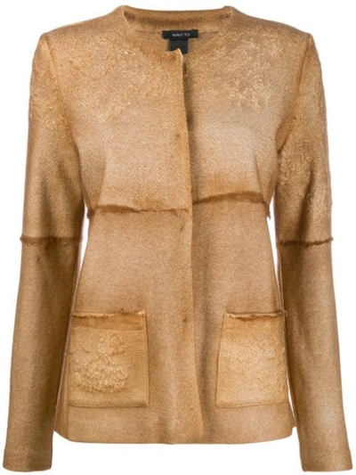 Avant Toi Textured Buttoned Short Jacket In Brown