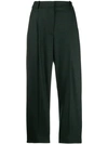 Stella Mccartney Tapered Check Cropped Trousers In Green