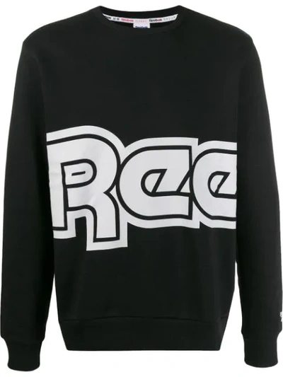 Reebok Retro Logo Print Sweatshirt In Black