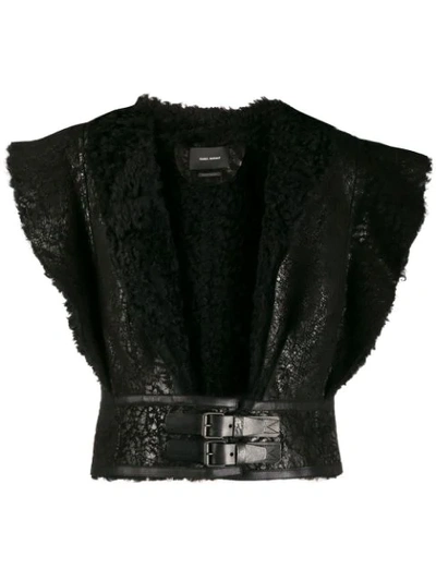 Isabel Marant Frilled-sleeve Harness Jacket In Nero