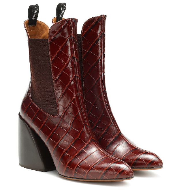 the ivy chelsea boot in croc embossed leather