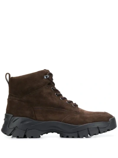 Tod's Ridge Sole Lace-up Boots In Brown