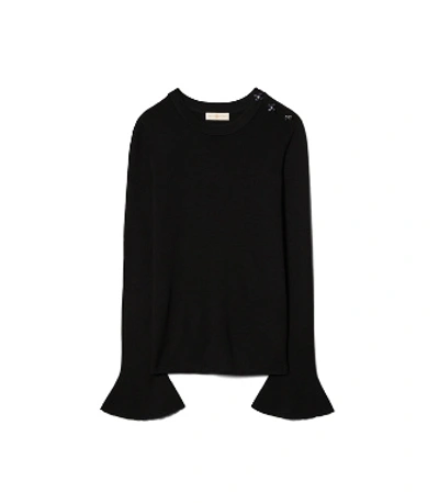Tory Burch Bijoux Button Sweater In Black