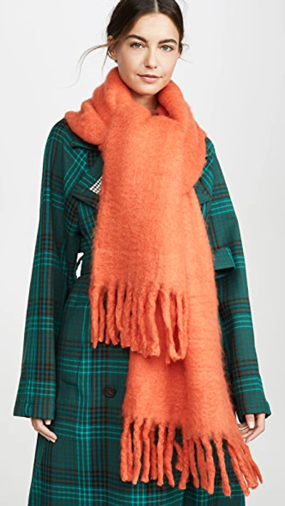 Rebecca Minkoff Woven Blanket Scarf In Orange