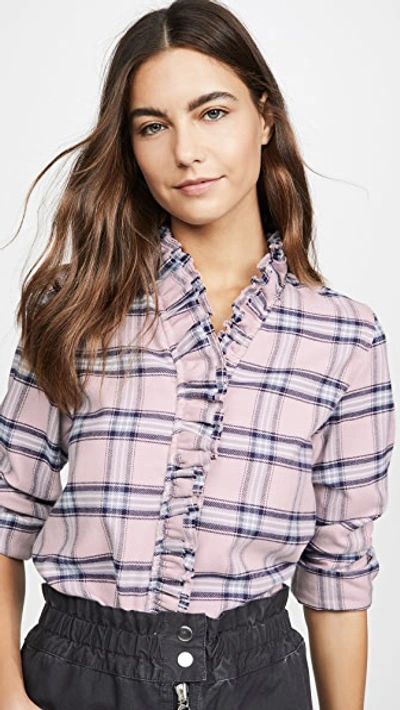 Isabel Marant Étoile Awendy Button Down In Pink/blue