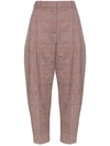 Stella Mccartney Cropped Checked Trousers In Red