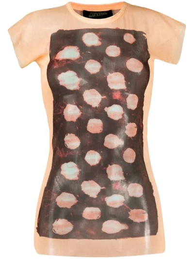 Pre-owned Jean Paul Gaultier 2000s Abstract Print Top In Neutrals