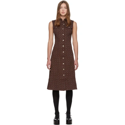 Alexa Chung Alexachung Brown Denim Button Dress In 1046 Mflowe